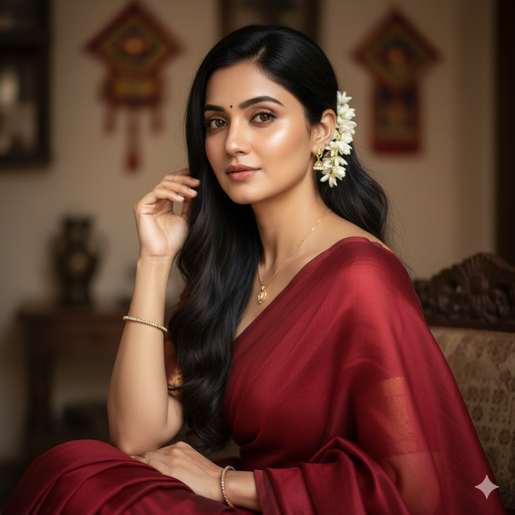 Sample result for: Indian Elegant Woman in Red Sari