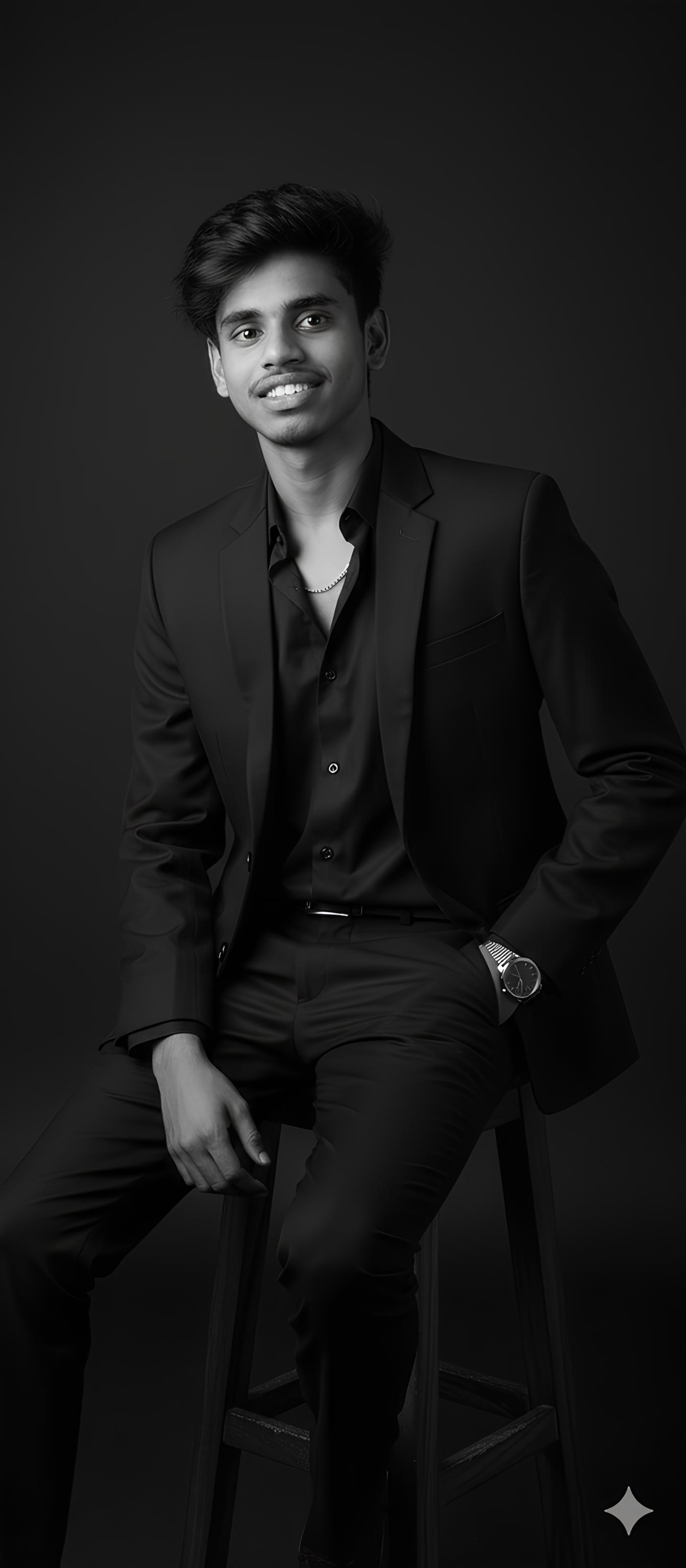 Sample result for: Boy in Black Suit Portrait