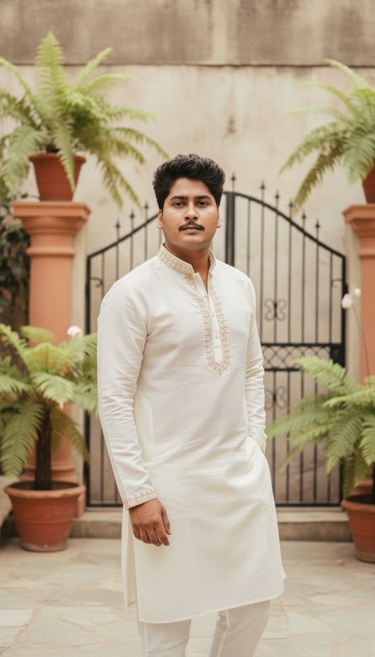 Sample result for: 90s Bollywood Hero Portrait in Kurta