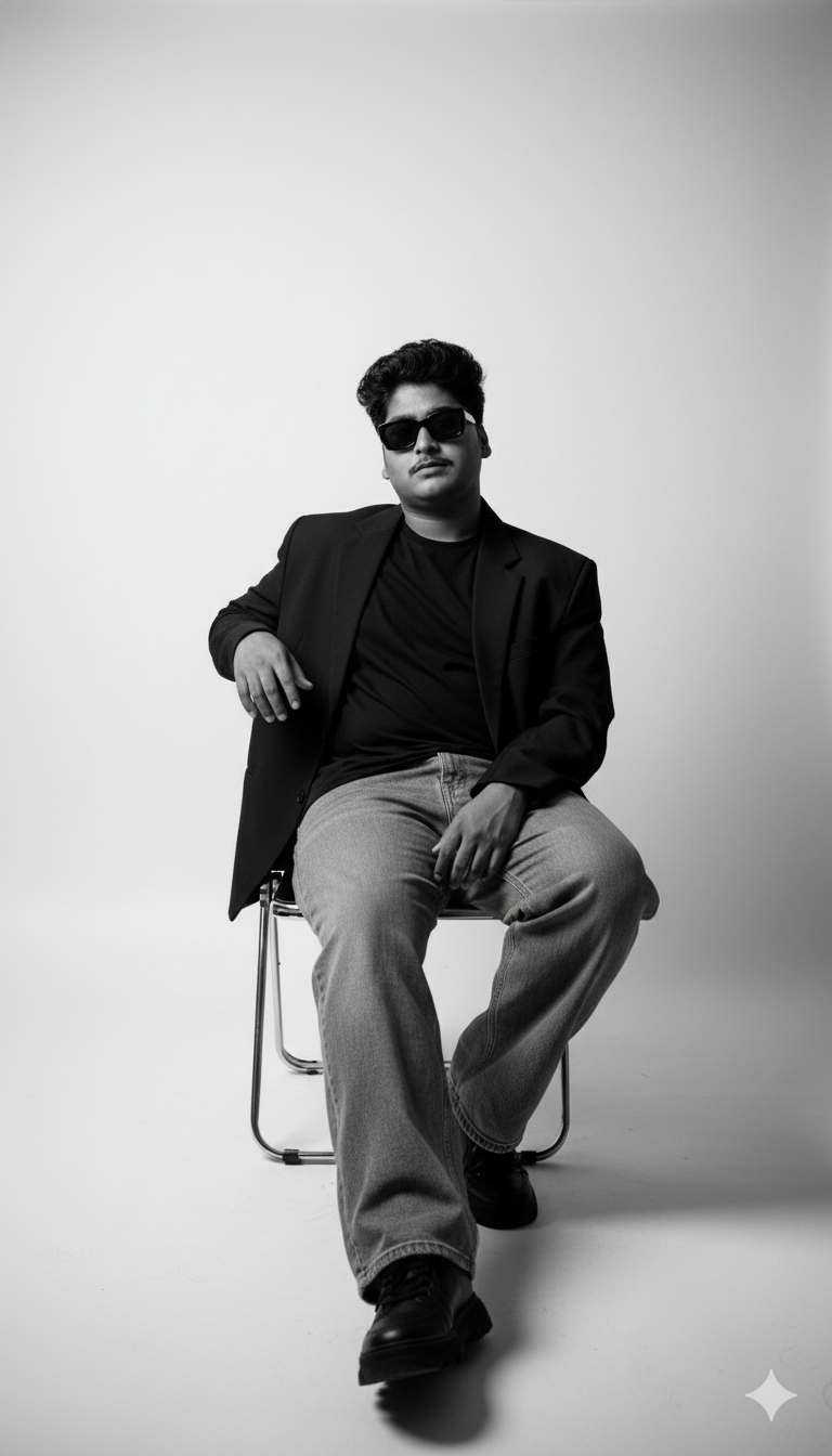 Sample result for: Realistic Black-and-White Studio Portrait